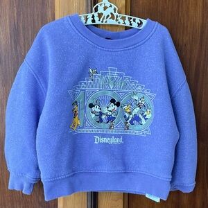 Disneyland Graphic Mickey & Friends Purple Sparkly Girls Crewneck Sweatshirt 4